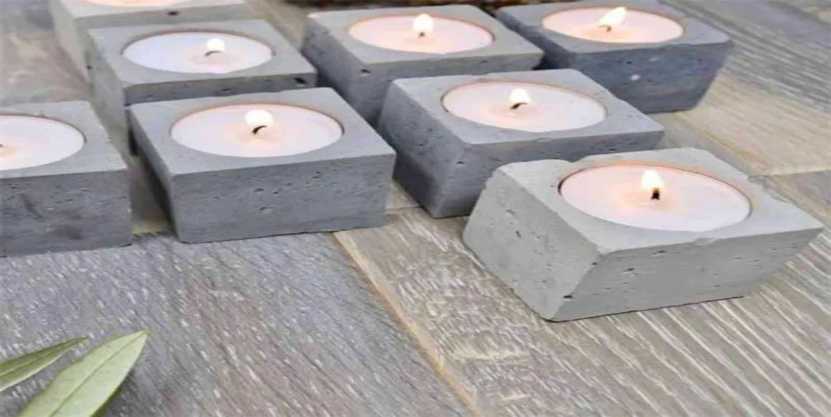 Concrete tealight Holder Molds Candlestick Silicone for Cement DIY Vessel 2107228218193