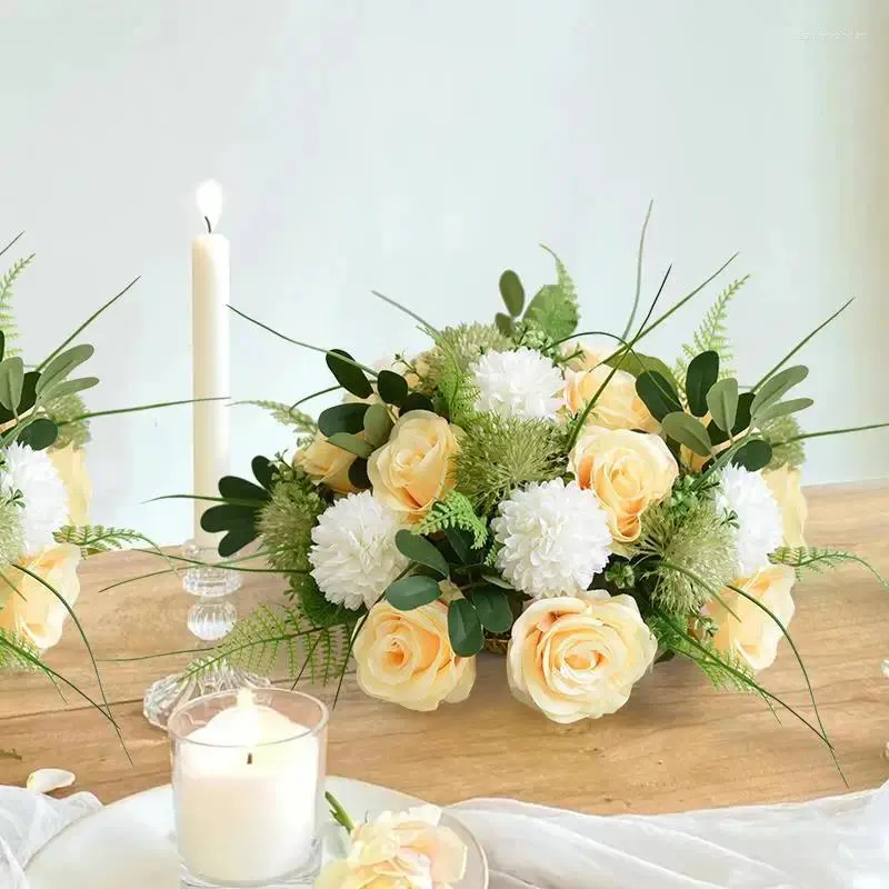 Dekorativa blommor konstgjorda blommor boll bröllop bord välkomna område skrivbord dekoration blommig arrangemang fest middag dekor po props