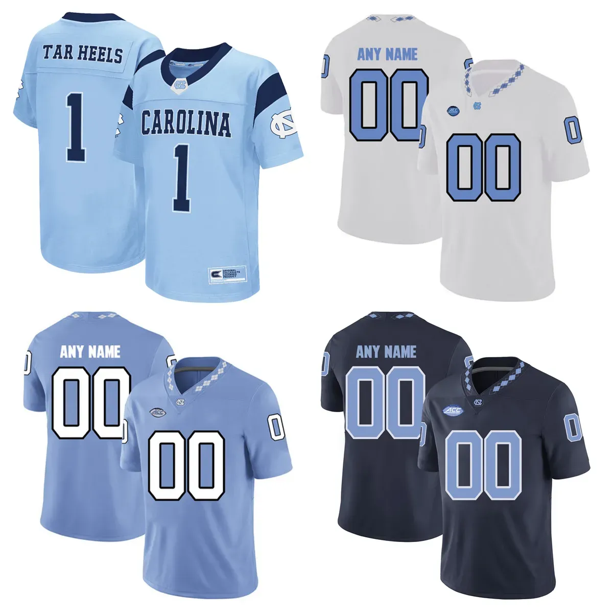 NCAA Custom College North Carolina Tar Heels Football Jerseys Brown Murphy Carter Downs Trubisky Green Taylor Newsome Brown Gemmel Conley Fo High