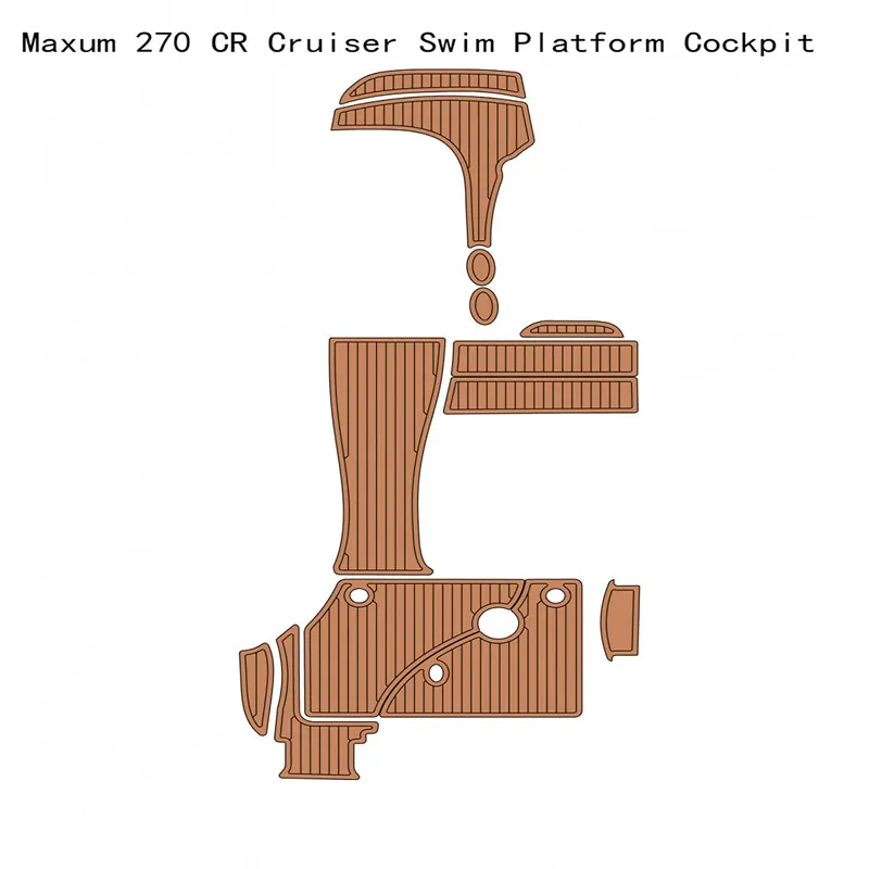 Maxum 270 Cr Cruiser 수영 플랫폼 조종석 패드 보트 에바 가짜 티크 데크 바닥 매트