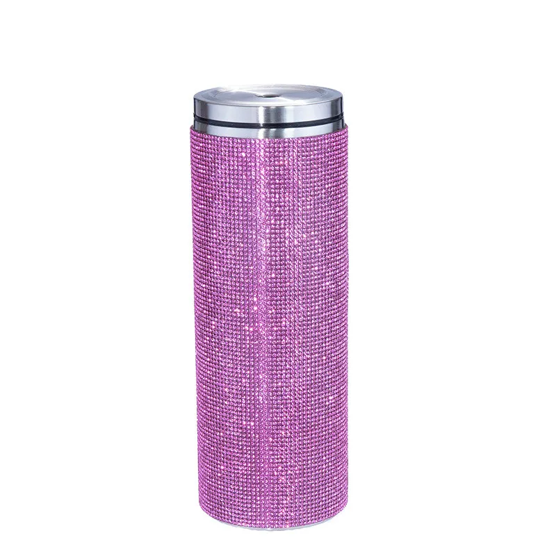 Wholesale 20oz Diamond Straight Tumblers Stainless Steel Water Bottles Colorful Shinny Drinking Cups Double Wall Insulated Tumbler