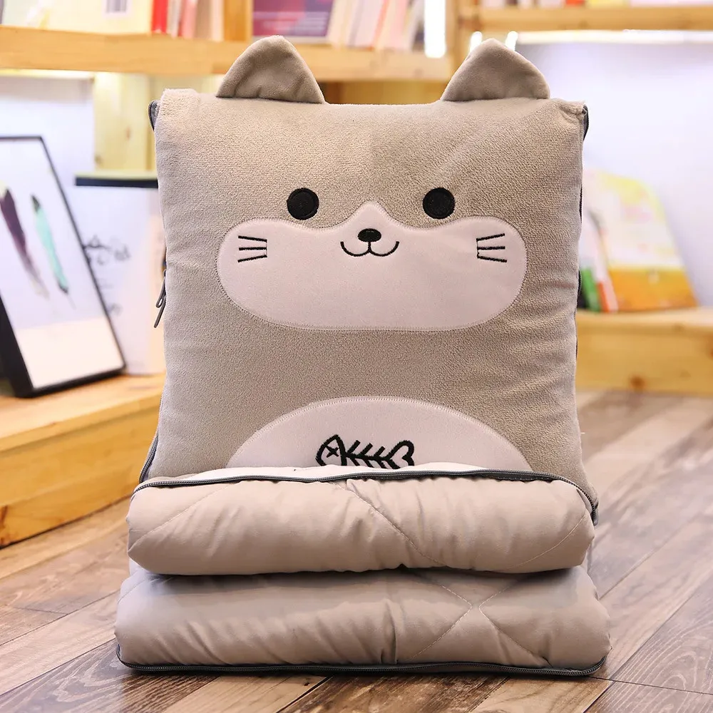 Blanket 2 In 1 Pillow Travel Blanket Folding Air Conditioning Car Interior Cushion Office Nap Quilt Home Sofa Decor 231124