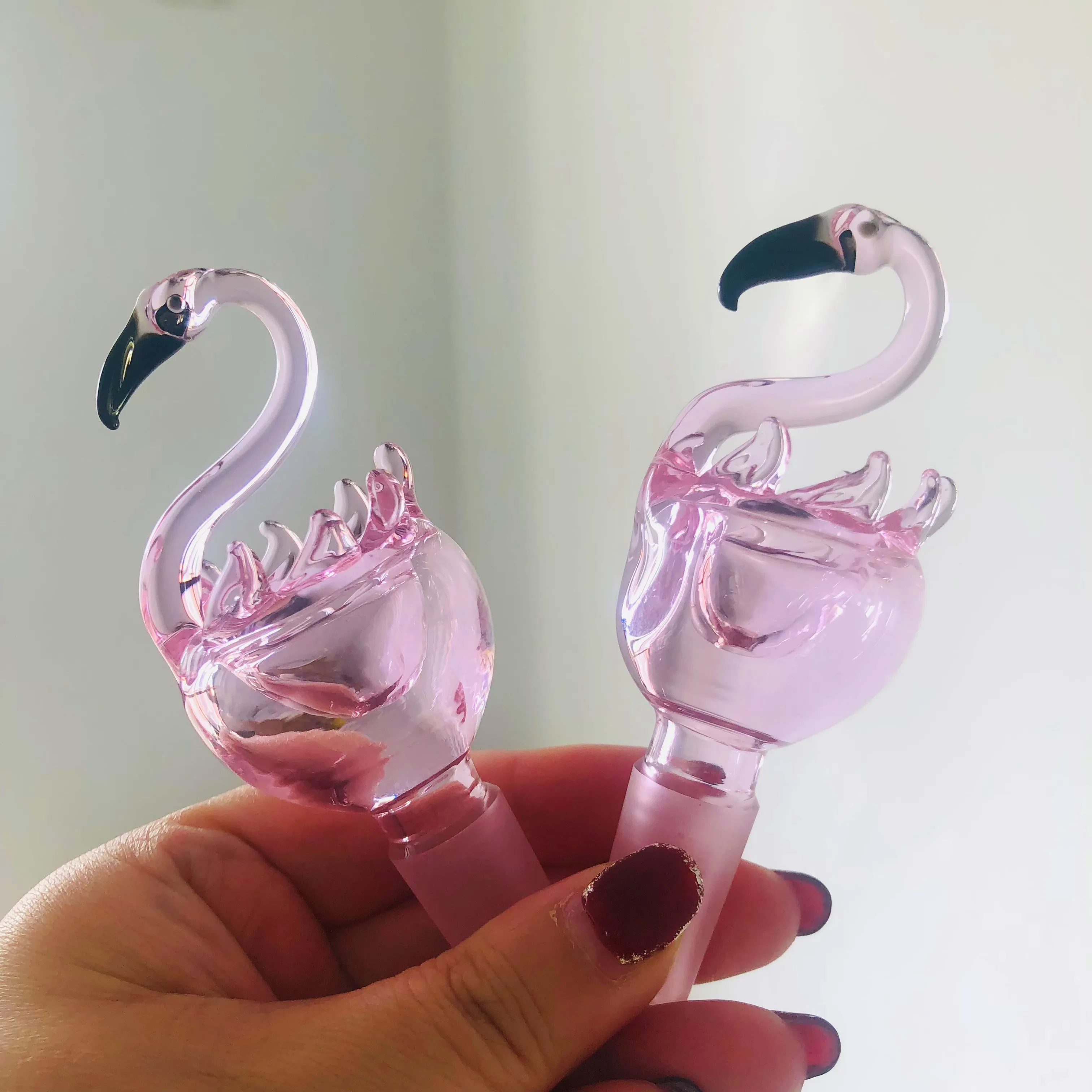 Flamigo Slider 14mm Mâle Verre Bong Bol avec Épais Narguilé Pyrex Coloré Ananas Doré Fumer Bols En Verre Conduites D'eau pour Dab Rigs