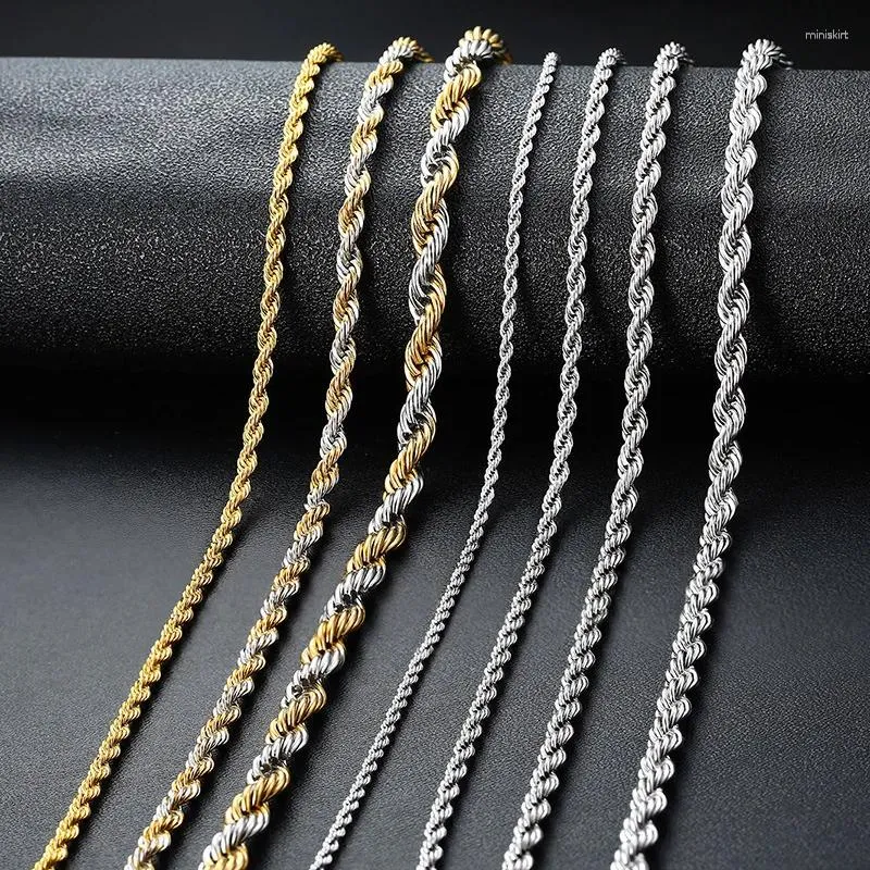 Подвесные ожерелья высококачественная титановая стальная сталь золото/серебряное цветовое ожерелье