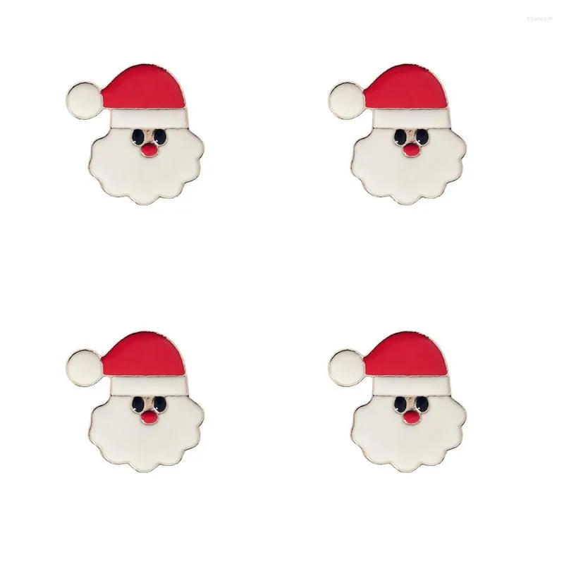 Broşlar 4pcs Noel claus emaye yaka pim gömlek çantası komik rozet mücevher hayranları arkadaşlar