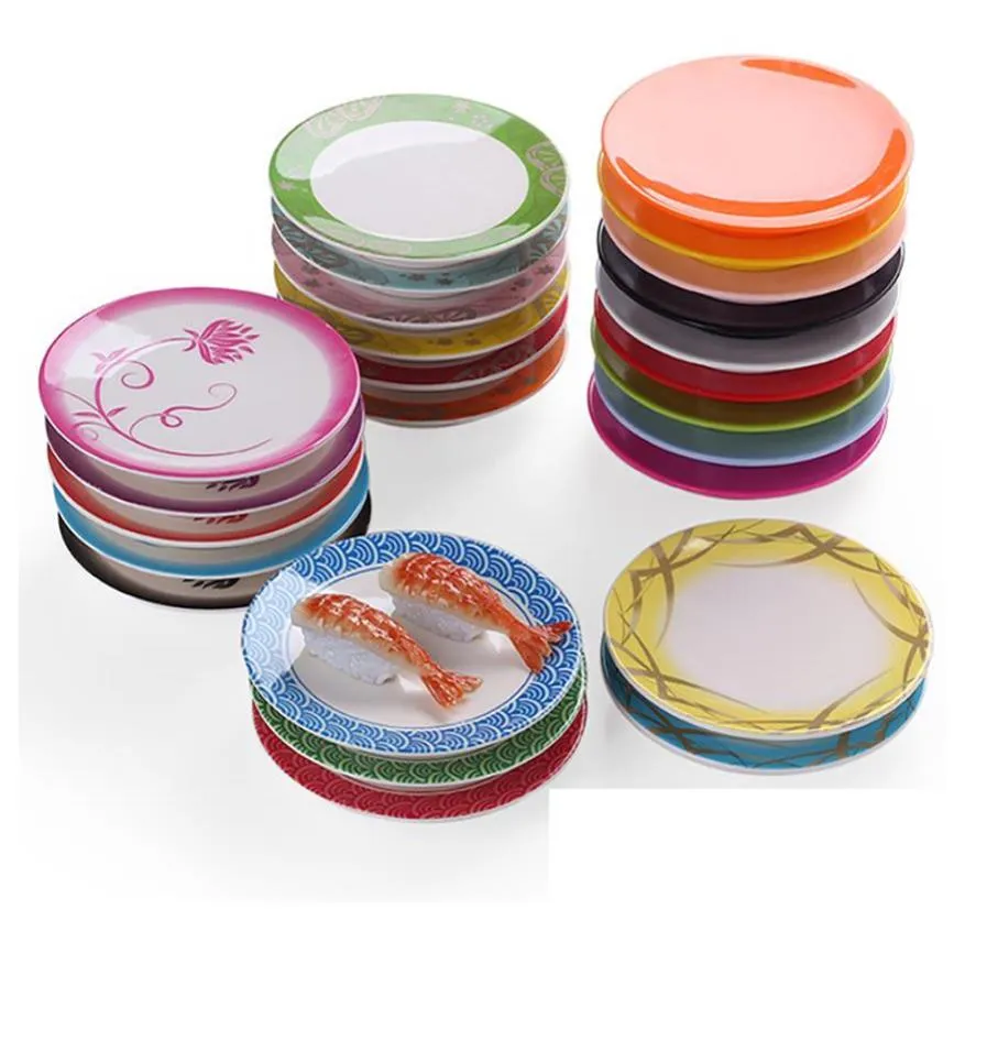 Dinner Plates Food Melamine Dish Rotary Sushi Round Colorful Conveyor Belt Serving Plate Dinnerware233N2000325