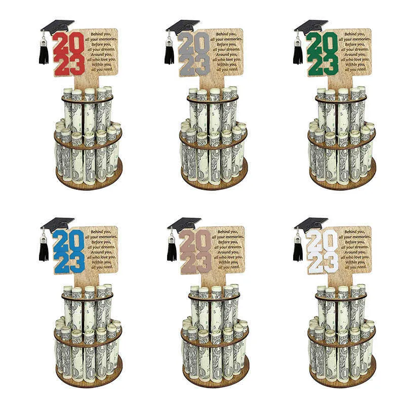 Konst och hantverk 2023 Graduation Gift Poneys Holder Creatives Grattis Grad Holder Figurines Graduation Tiered Cake Miniatures Y23