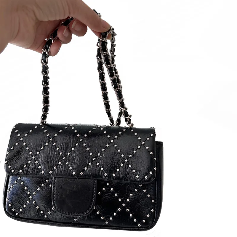 Luxe Designer Dames Schoudertas Nieuw Design Zilver wilgennagel Decoratie Klassieke Modieuze Diamanten Roosterketting Frans merk Hoge kwaliteit Crossbody Tas