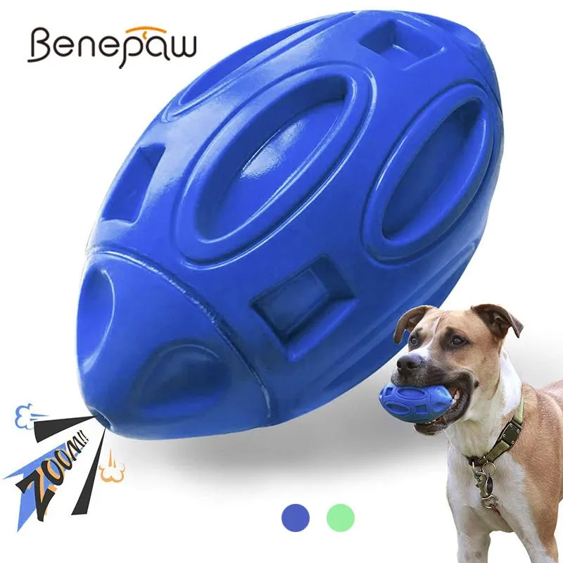 Giocattoli Benepaw Squeaky Dog Toys Per masticatori aggressivi Sicuro e forte gomma Pet Puppy Chew Ball Squeaker per cani di piccola taglia Gioco