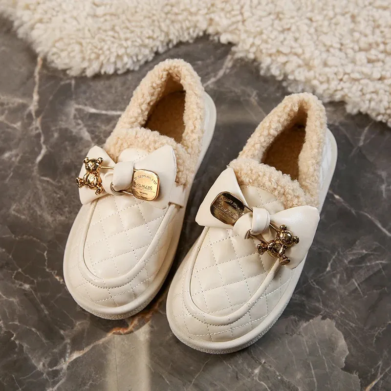 Loafer Shoes Flat Fur Shoes Dress Shoes CRLAYDK Winter Flat Fur Lined Warm  Snow Loafers Slip