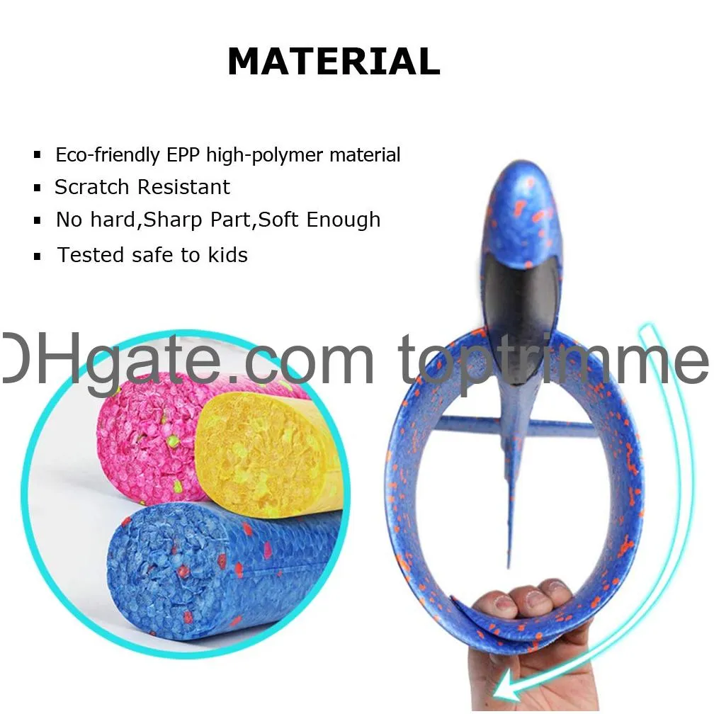 참신 게임 Bootaa 비행기 장난감 17.5 큰 던지기 폼 비행기 2 비행 모드 글라이더 플라잉 장난감 어린이 생일 선물 3 4 5 6 7 8 amqiu