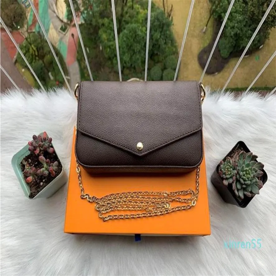 Women Evening Bags genuine leather handbags shoulder crossbody bag card holder Wallet 3 pcs purse set265i