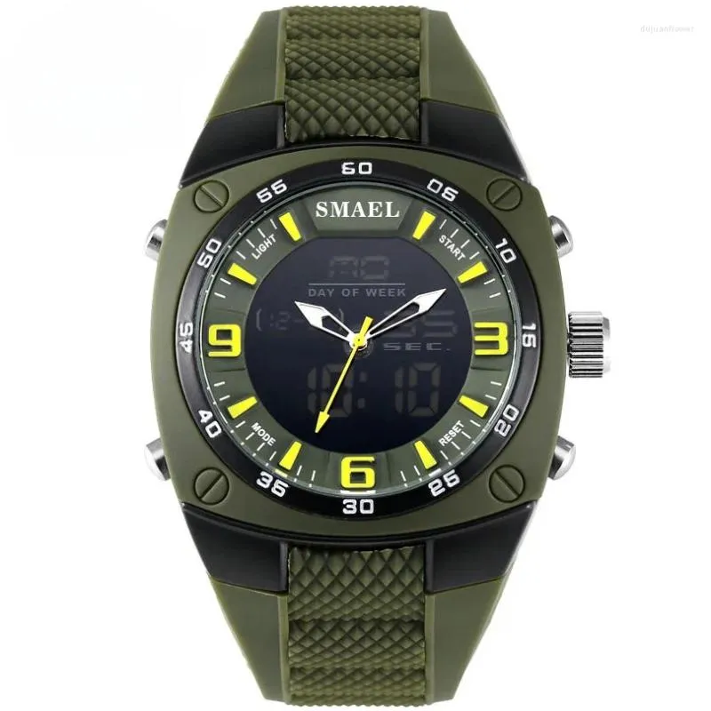 Relojes de pulsera Relojes de moda Hombres LED Deporte Reloj militar Aleación Dial Resistente Masculino Analógico Cuarzo Reloj digital Relogio Masculino 1008