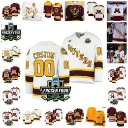 College Wears 2022 NCAA Frozen Four Championship  Golden Gophers Hockey Jersey Custom 21 Casey Mittelstadt 22 Tyler Sheehy 10 Brent Gates Jr 6 Jack Ramsey 18