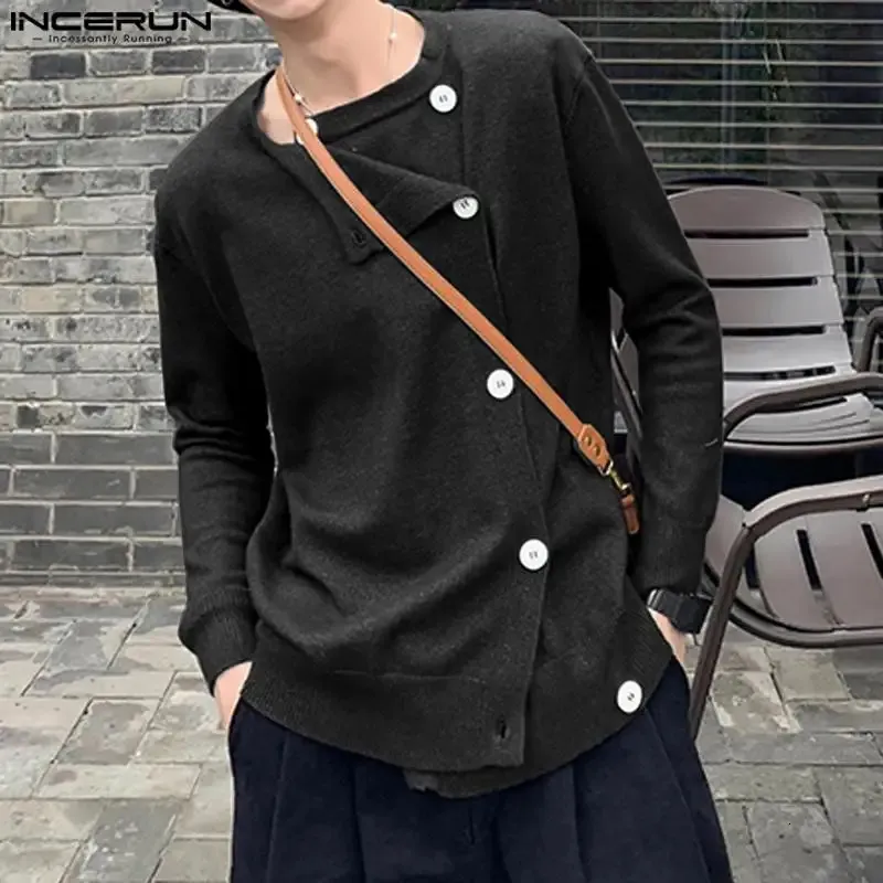 Men's Sweaters Men Cardigan Solid Color Knitted Loose O-neck Long Sleeve Men Clothing Streetwear Fashion Casual Male Kimono S-5XL INCERUN 231127