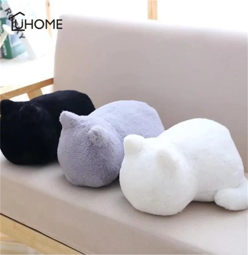 Plush Cat poduszki poduszka śliczna kreskówka kształt back cień kawaii wypełnione zwierzęcą zabawki domek tkaniny dzieci świąteczne prezent 2112035349576