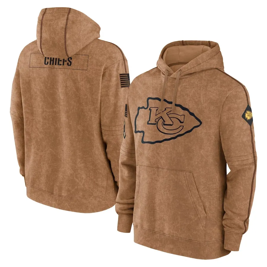 Hombres MarrónKansasCityChiefs 2023 Salute To Service Club Sudadera con capucha