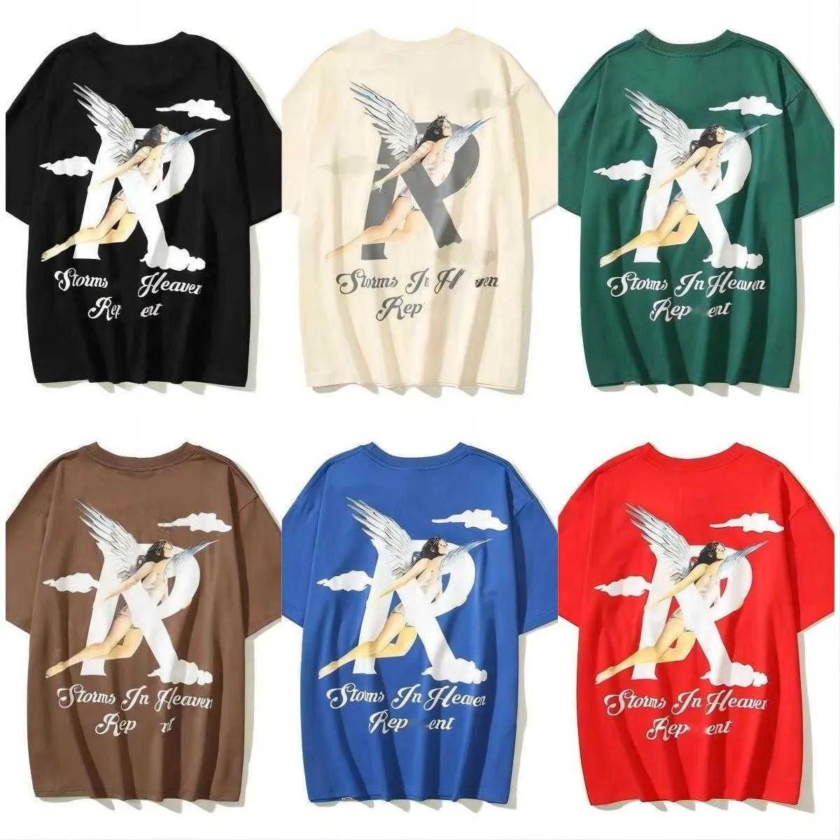 2024 Mäns T-shirts RepreeSent T Shirt Cotton Owners Club Tee Brown Grey Green Blue Casual RepreeSent Kort ärmar Överdimensionerade modekläder STORLES S-XL