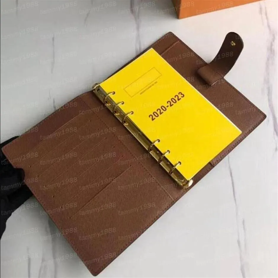 Genuine Leather 7A Quality Notebook Wallets Bags Holder Credit Case Book Cover Fashion Diary Small Ring Agenda Planner Notebooks W267k