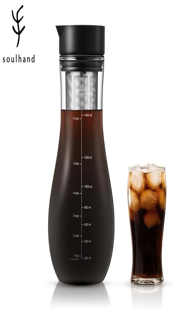 Soulhand 1500ml máquina de café expresso fermentação fria café gelado duplo uso filtro coffeetea pote gelo gotejamento potes de vidro 2203017065392