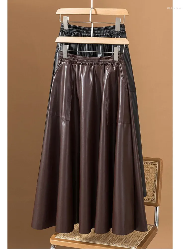 Leather pleated top skirt 4xl