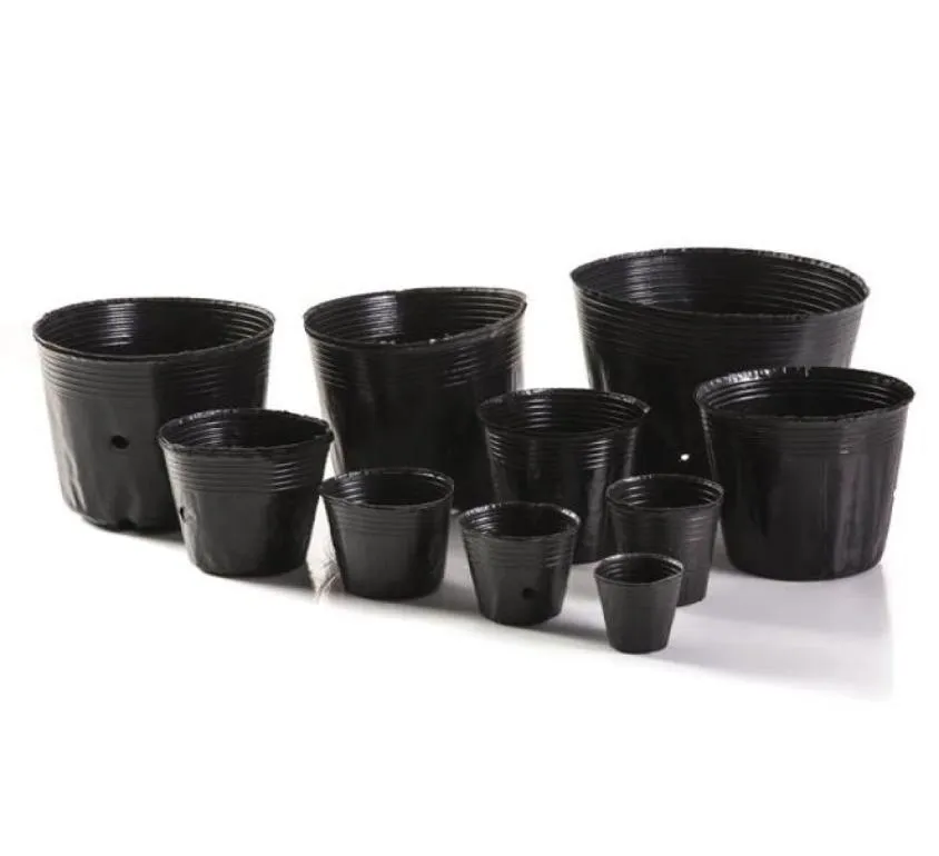 Planters Pots 100pcs الحضانة البلاستيكية الحضانة حامل الشتلات حقيبة رفع كيس التغذية إمدادات حديقة Dropship8112956