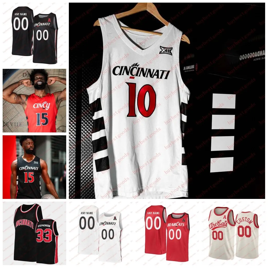 Anpassad Cincinnati Bearcats Basketball Jersey Jeremiah Davenport David DeJulius Jarrett Hensley Chase Kirkwood Dan Skillings Jr. Aziz Bandaogo Jerseys