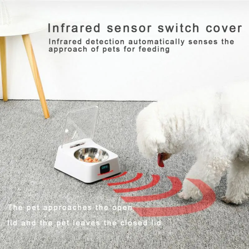 Voeden 350ML Honden Katten Automatische Feeder 5G Infrarood Sensor Switch Cover Antimouse Vochtwerende Intelligente Kom Huisdier Feeder