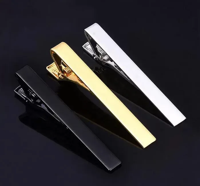 MEN CLASSION TIE CLIP Silver Gold BLACK NECKTIE TIE BAR مقاطع قرصة مناسبة لأعمال الذكرى السنوية والحياة اليومية ZZ