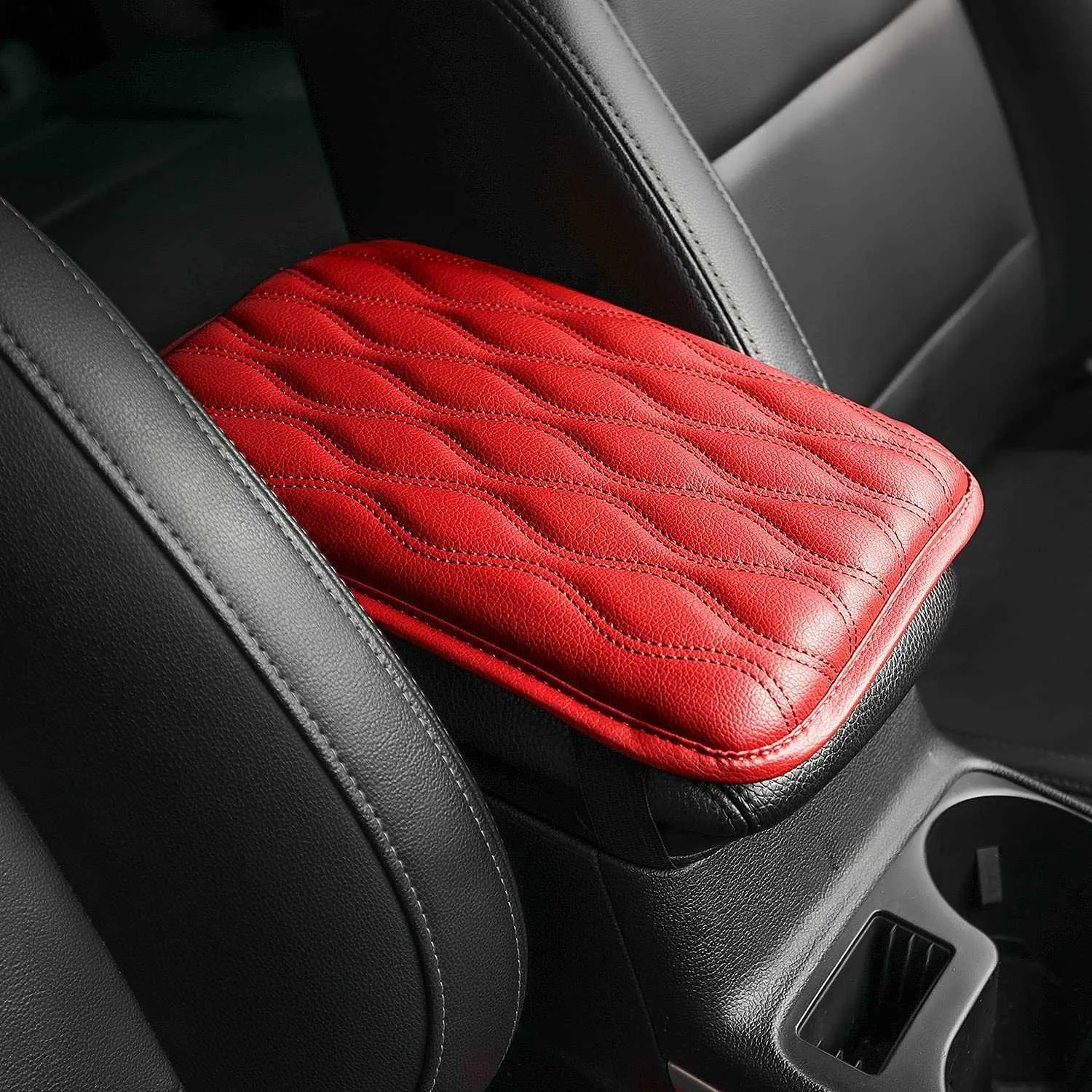 Bracciolo Auto Universale, Cuscino In Pelle PU Con Imbottitura Memory Foam, 30x21x2 Cm, Antigraffio E Impermeabile, Per Auto, SUV, Camion (Colore Grigio)