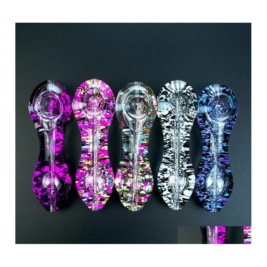Rökande rör 5 Glycerin Glass Hand 140g Beautif Water Bong Tobacco Accessories Dab Rig Art Oil Burner Spoon Gift Delivery Home Dhdwh