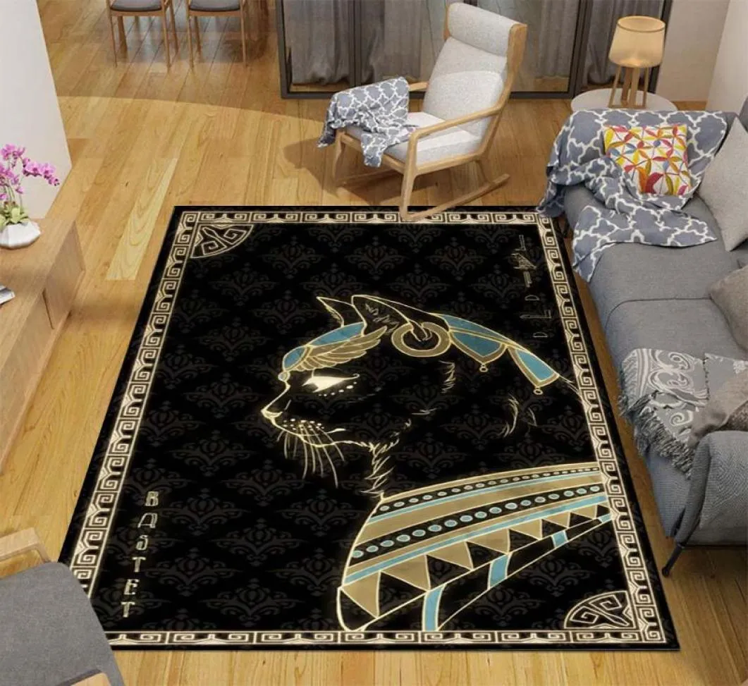 Carpets My Egyptian God Themed Ancient Goddesses Area Rug Carpet Living Room Home Decor Sofa Anti Slip Chair Cushion Lounge Mat7926535