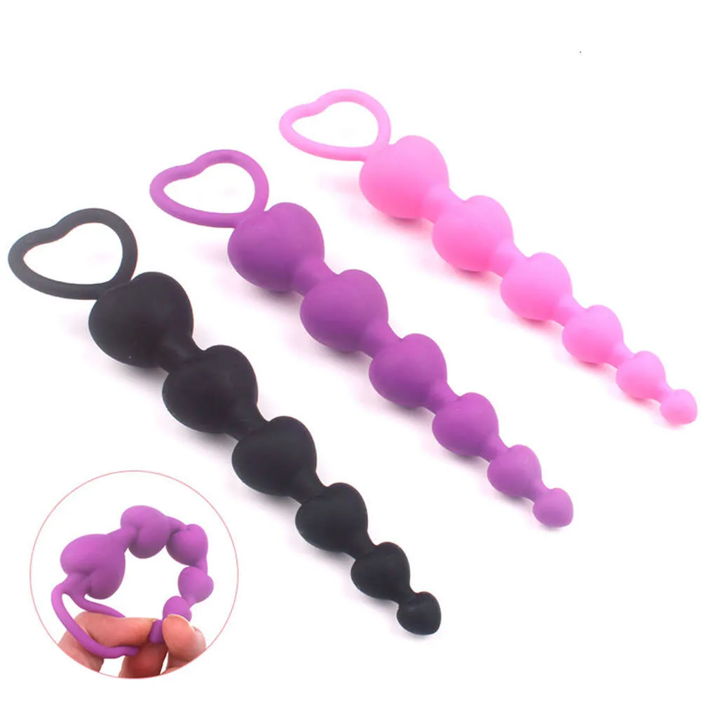 Heart Beads Soft Butt Plug Purple Silicone G Spot Stimulator For Couples  From Massage_shop, $16.98