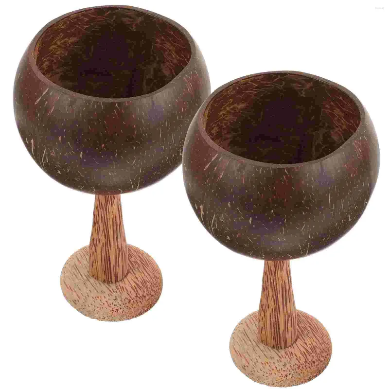 Bicchieri da vino 2 pezzi Tazza di cocco Decorazione medievale Calice decorativo Conchiglia Cocktail Supporto vintage Banchetto Contenitore Tazze S