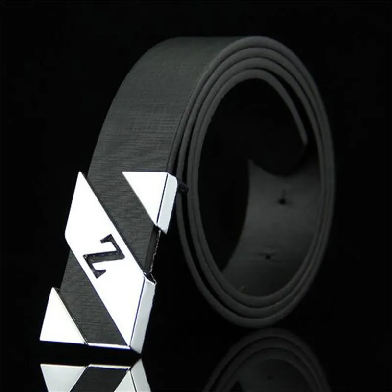 Hommes femmes marque ceinture mode lettre boucle lisse ceinture unisexe Faux cuir taille ceinture sangle décontracté noir luxe ceinture