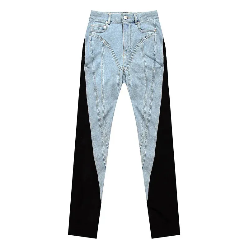 Colorblock Patchwork Slim Trend Casual Jeans Colorblock Patchwork Slim Trend Casual Jeans