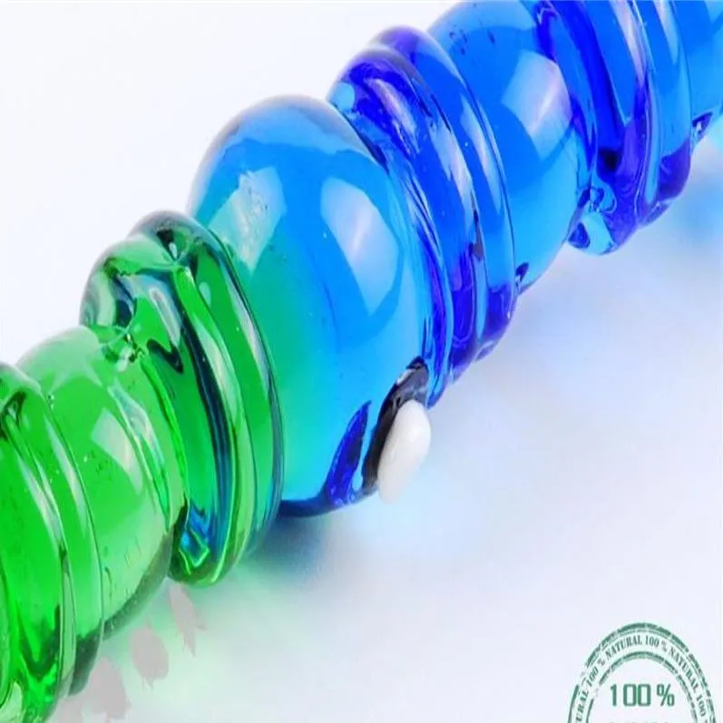 2023 Glass Pipes Rökning Tillverkning Handblåsta vattenpipa Blue Green Bamboo Joint Pen Glass Cigarettuppsättning