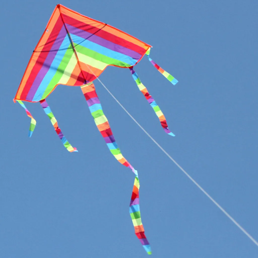 Аксессуары для воздушных змеев Легкая муха красочная радуга на открытом воздухе спорт пляж Детские дети Buitenspeelgoed Cometas de Viento Toys S 230426