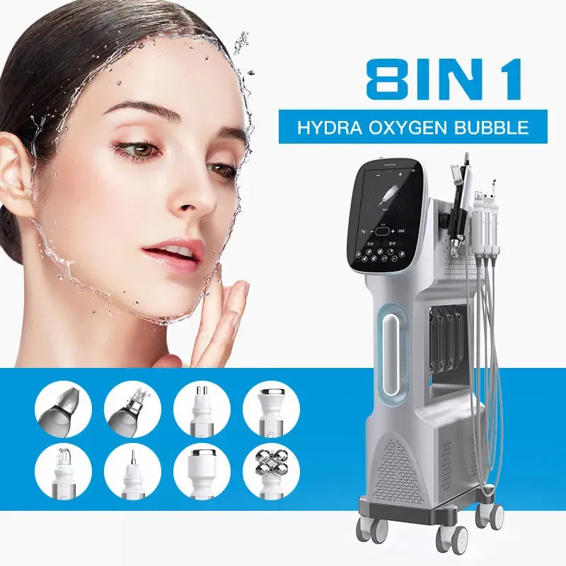 Factory OEM/ODM 9 in 1 Facial Bubble Beauty Instrument Skin Deep Cleaning Firming Blackhead Remover Vacuum Aqua Peeling Hydra Oxygen Facial Machine