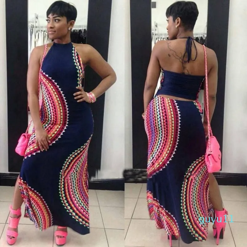 Halter dress casual long hot sale