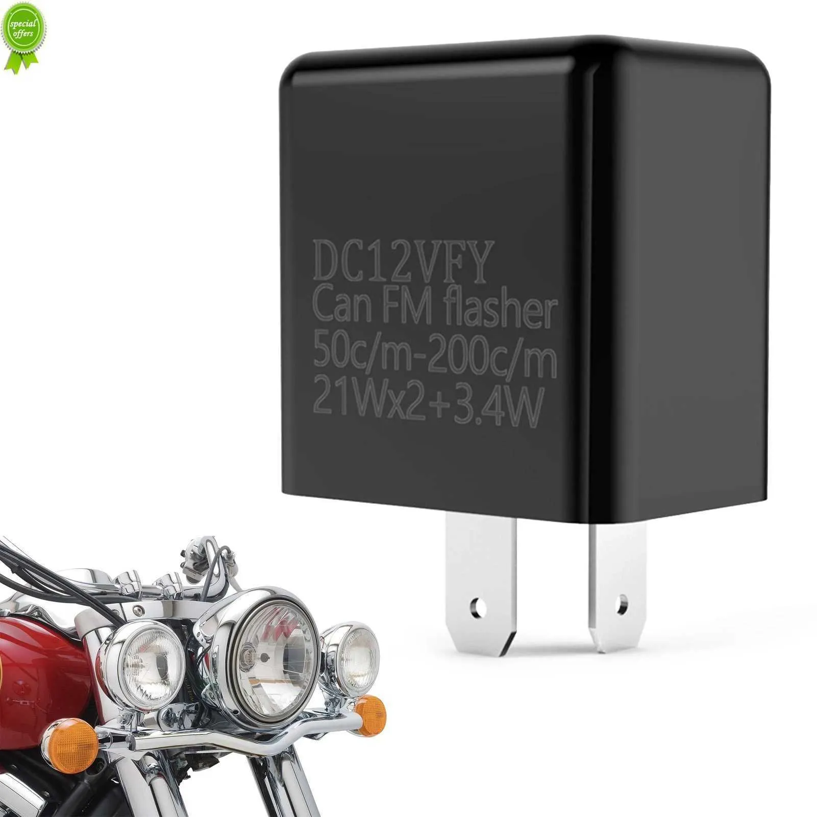 12V Adjustable LED Flasher Relay 2 Pin - For Motorcycle Turn Signals Blinker