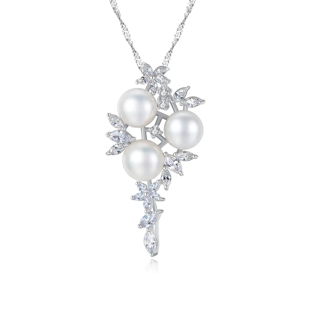 Hänge halsband Micro Set Flower Pearl Pendant Halsband smycken mode kvinnor retro krage kedja halsband kvinnor bröllop fest alla hjärtans dag julklapp