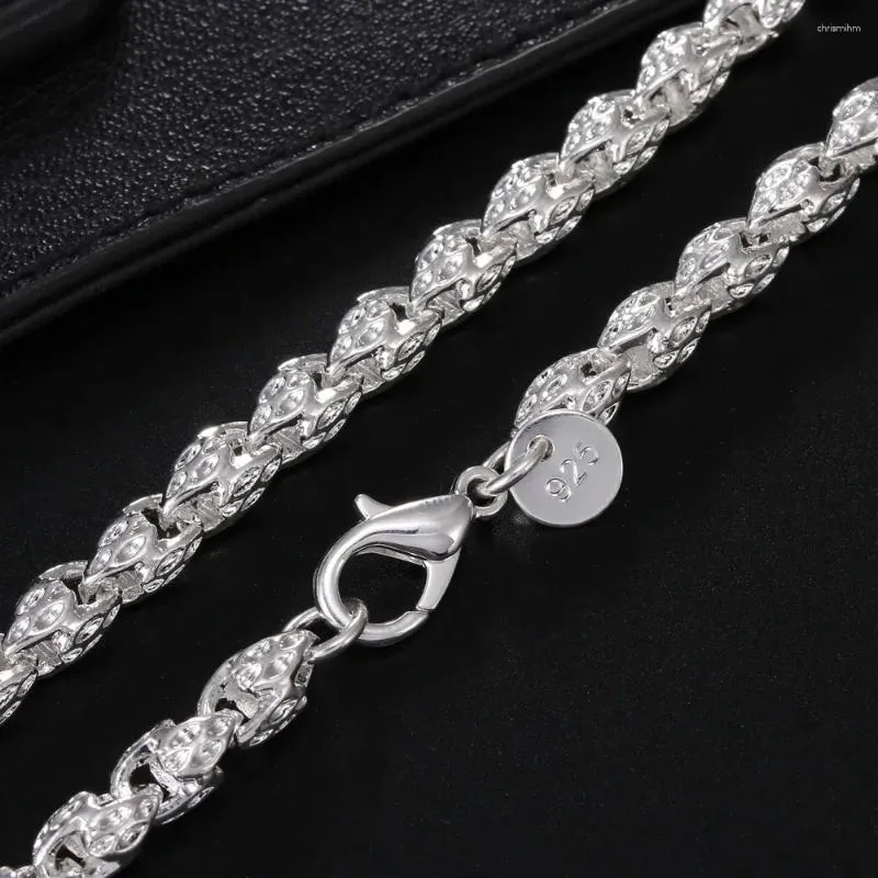 Ketten 925 Sterling Silber 20-24 Zoll 5mm Wasserhahn Kette Halskette für Frau Mann Mode Party Hochzeit Zubehör Schmuck Weihnachtsgeschenke