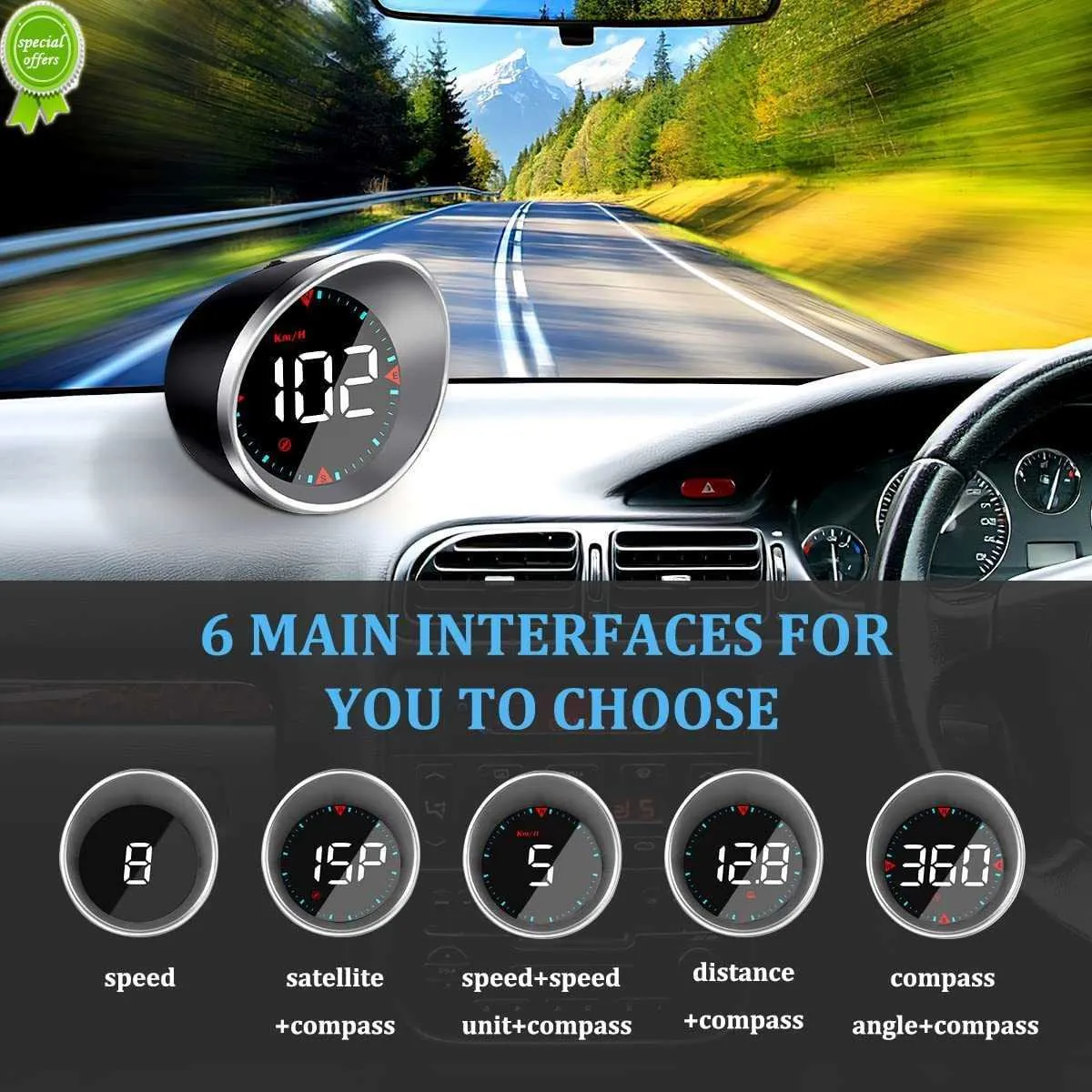 Afficheur Vitesse GPS HUD Pour Voiture - Projection Tête Haute - Alarme Excès De Vitesse