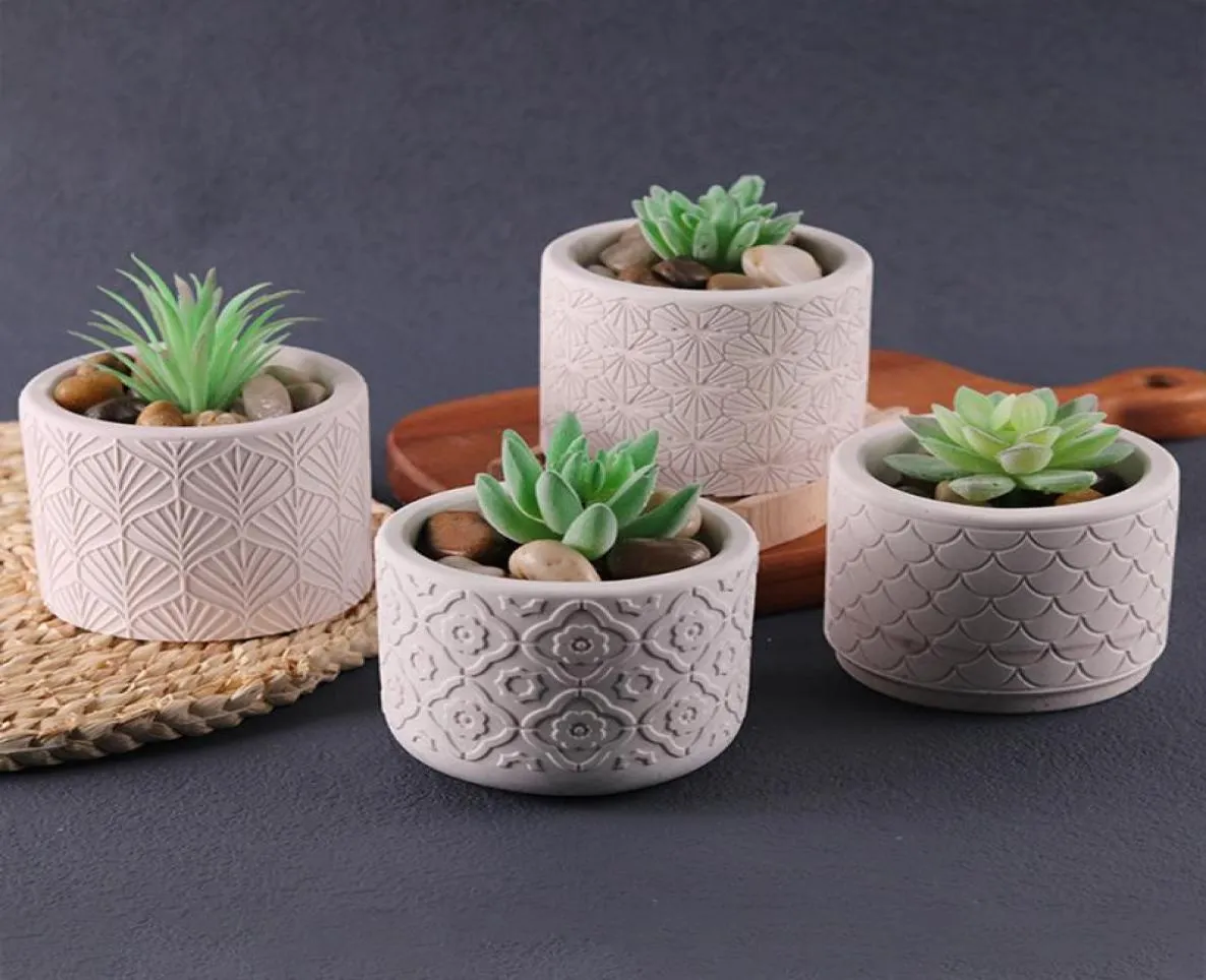 Craft Tools Cylinder Flower Pot Cement Mold Gardening Planter Concrete Silicone For Handmade Candle Jar Storage Box Plaster Resin 9591270