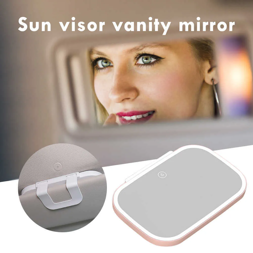 Miroir de maquillage de voiture LED avec écran tactile, miroir de