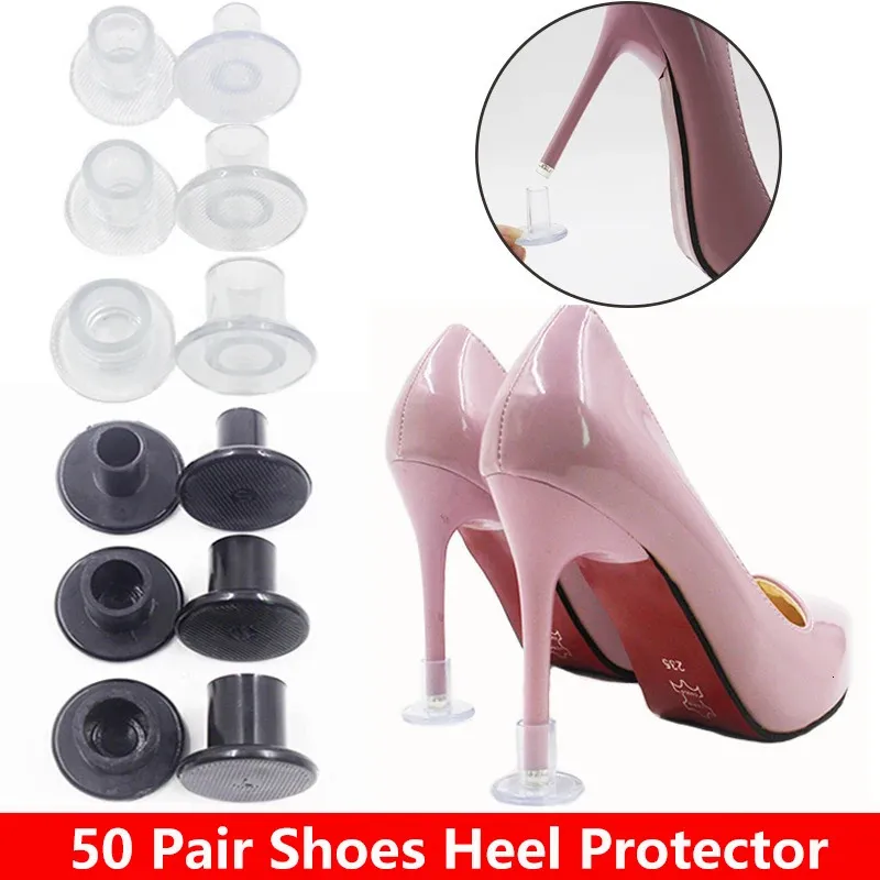 Shoe Parts Accessories 50 Pairs Lot Heel Protectors High Heeler PVC Stoppers Covers for Grass Bridal Wedding Party Favor 231127