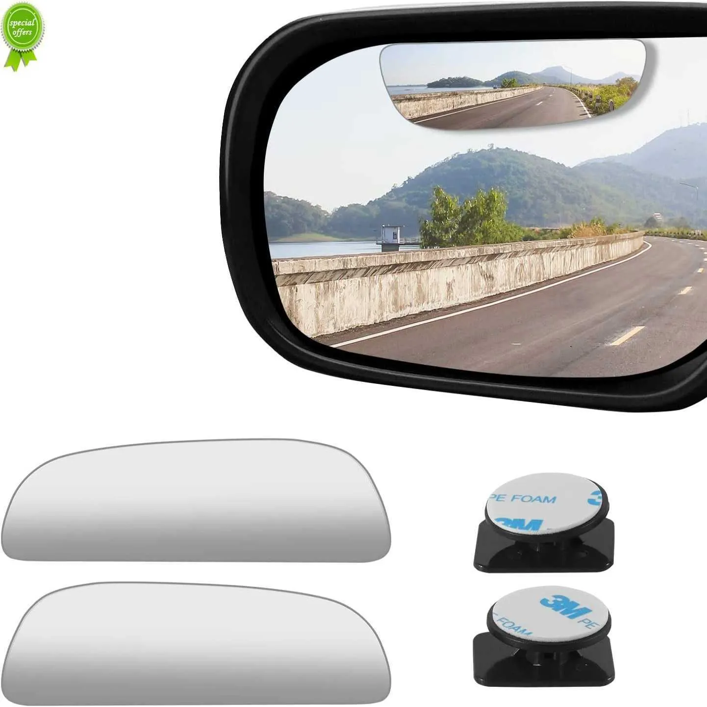 2023 2st Universal Car Blind Spot Mirror Frameless 360 graders vidvinkel Teleskopisk inspektion Parkeringsspegelbiltillbehör