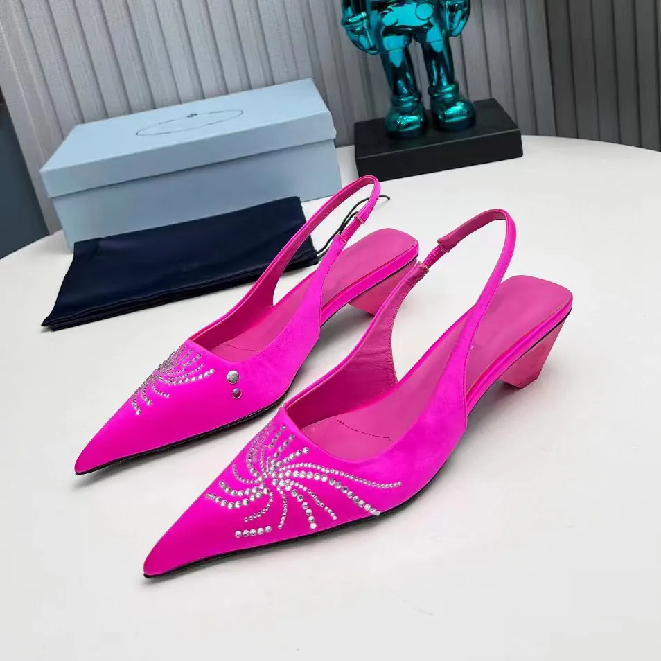 Wholesale Silk Slingback Dress Shoes Women, 4 Cm Low Heels With... At Only  $71.17 | DHgate.Com