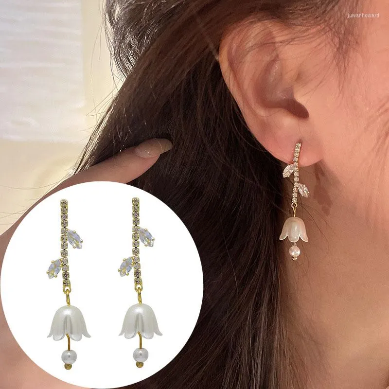 Dangle Earrings Elegant Tulip Tassel For Women Sweet Fairy Girls Charm Jewelry Lady Wedding Accessories